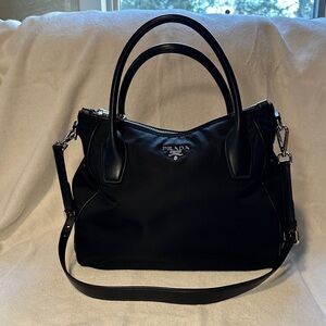 Prada Black Nylon Satchel Bag with leather trim
Very good condition